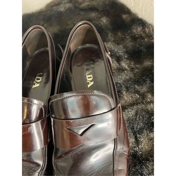Prada Men\'s 2DC084  Brushed Spazzolato Leather Business Shoes 9.5 penny loafer main image 6